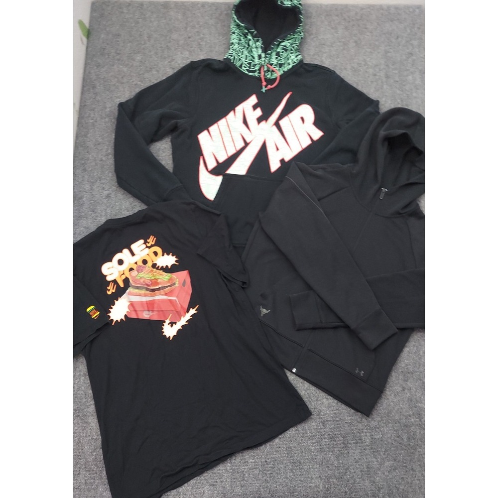 Lot 3 NIKE UNDER ARMOUR Hoodie Jacket Shirt Mens Large Nola Gumbo Project Rock
